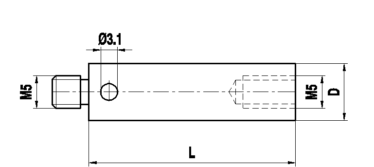 M5 титановый удлинитель щупа, L 90 мм, D 11 мм, для систем ZEISS A-5555-0158