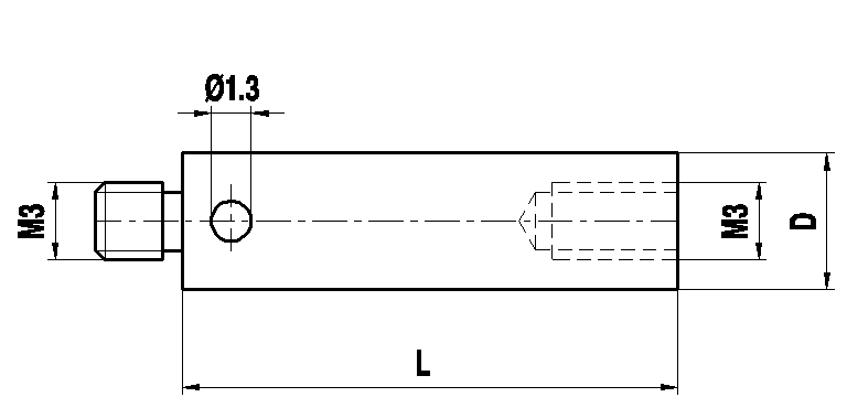 M3 удлинитель щупа из нержавеющей стали, L 40 мм, для систем ZEISS A-5555-0287